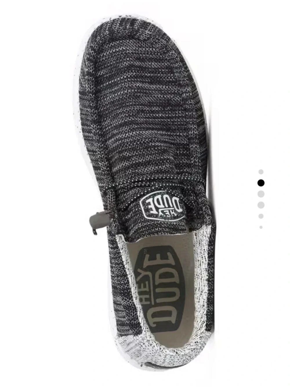 Hey Dude Wally Stretch Mix Meteorite Slip-On Loafers in Black and White Sz 10